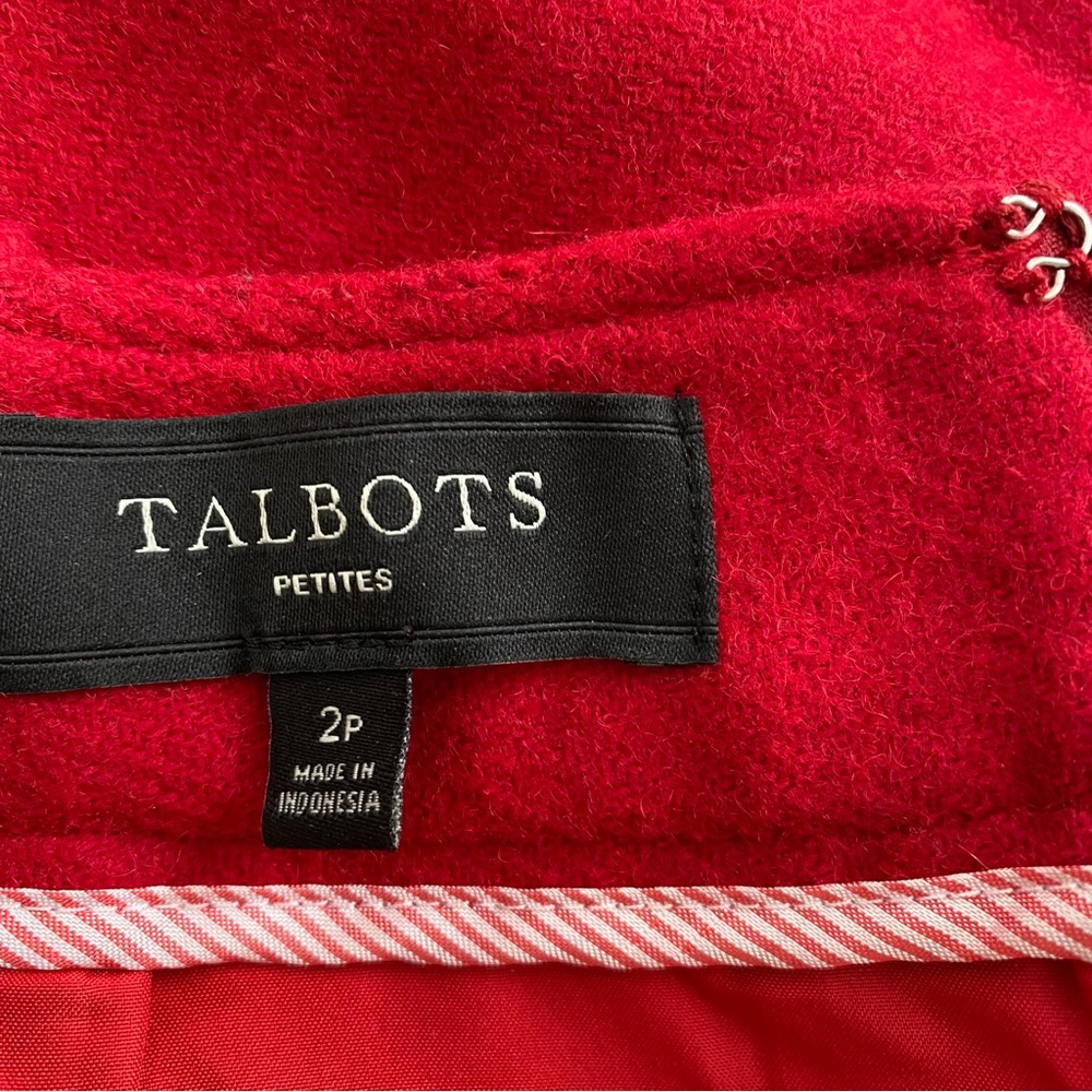 TALBOTS Women’s Wool Blend Lined Career Red Pencil Skirt Size 2P - Picture 3 of 10